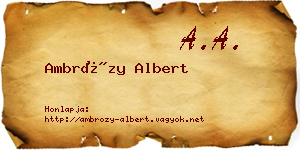 Ambrózy Albert névjegykártya