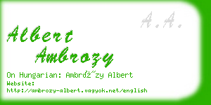 albert ambrozy business card